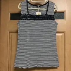 ボーダーレースタンクトップ　サイズL