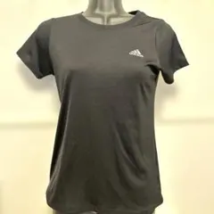 adidas CLIMALITE Tシャツ S ブラック 左胸ロゴ 美品