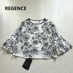 未使用✨REGENCE レジァンス フラワー刺繍 ブラウス 七分袖 42 日本製 
