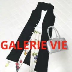 GALERIE VIE ギャルリー・ヴィー 綿 ロング丈 ニットベスト ブラックのサムネイル