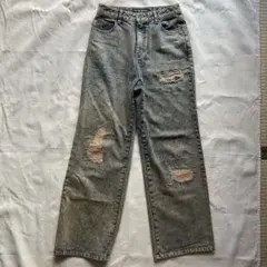 ダメージデニム ワイド ジーンズ y2k 韓国