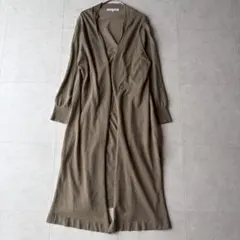 23区 大きいサイズ44 コットンリネン ロングカーディガン 美シルエット