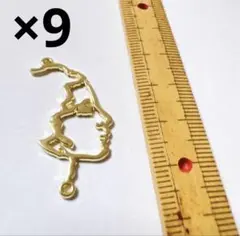 ゴールド　　顔　　チャーム　　9個