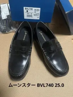 MOONSTAR BVL740 ブラックローファー 25.0EEE