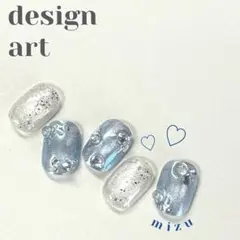 オーダー専】梅雨 雨の日 6月 ネイルチップ 韓国風 ニュアンス アート