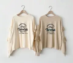 SamansaMos2 サマンサモスモス 袖フリル切替スウェット