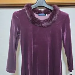 パープル ベルベット ロングドレス