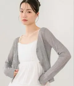 【新品未使用】Heather シアースパンコールカーディガン グレーのサムネイル