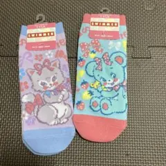SWIMMER ソックス 2足セット 猫 クマ 22-24cmのサムネイル