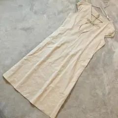 MUJI 無印良品 リネンブレンド ワンピース ベージュ サイズS パフスリーブ