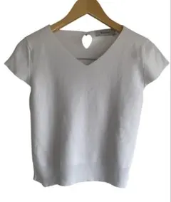 リランドチュール ホワイトニット サイズ2 Vネック ニット 半袖 トップス