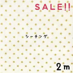 ★SALE★シーチング クリスマス ゴールド 星柄プリントcol.アイボリー2m