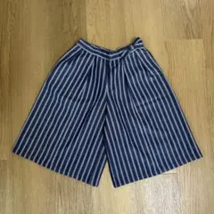 ストライプ柄 キュロットパンツ リボン付き130cm