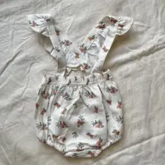 花柄ロンパース フリル付き 80㎝