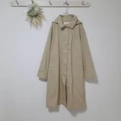 ショコラフィネローブ フード脱着可 ロングコート 春秋 軽アウター ゆったり