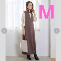 星玲奈 2wayワンピース しまむら ブラウン 茶 M ジャンスカ 秋 冬