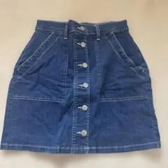 明日30日まで　処分します WEGO ダークブルーデニムミニスカート