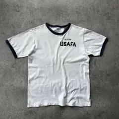 80s チャンピオン リンガーtシャツ USA製 M 白×紺 USAFA