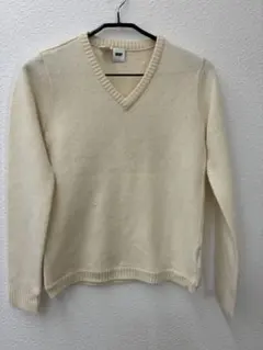 DKNY CLASSIC ラムウール Vネック ニット アイボリー S