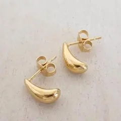 当日発送【ゴールド】ステンレス製 ドロップピアス 金属アレルギー対応 雫