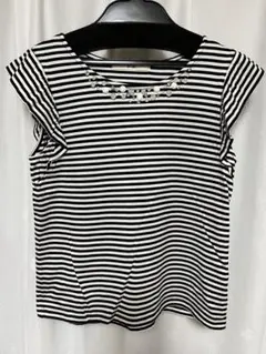 ef-de エフデ　ストライプ ビジュー付き　トップス　Tシャツのサムネイル