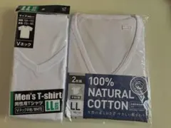 メンズ Vネック Tシャツ LL ホワイト 4枚セット