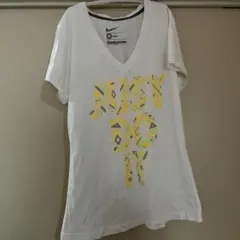 NIKE Vネック Tシャツ ホワイト M ジムウェア　スポーツウェア