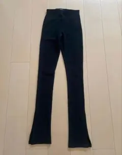 ZARA 【S】フレアパンツ スリット入り ブラック レギンス 細リブ 無地