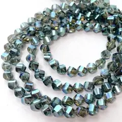 る*な様 bm647/ガラスビーズ◇多面カット　オーロラ系　2連