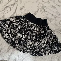rienda リエンダ フレアスカート 白黒スプラッター Ｓサイズ