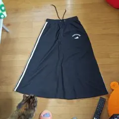 CONVERSE ブラック ロングスカート ストライプ