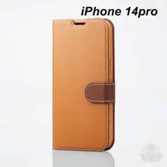 iPhone 14 Pro スマホ 手帳型 ケース ソフトレザーケース ブラウン