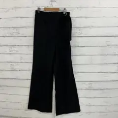 SHEIN ワイドパンツ S 黒 ハイウエスト ベルト付き きれいめ レディース