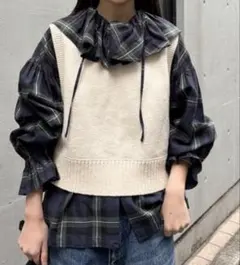 チェックフリルカラーシャツのサムネイル