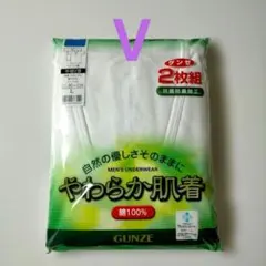 グンゼ　GUNZE　インナーシャツ やわらか肌着 半袖V首　Lサイズ　2枚組