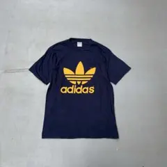 90s adidas canada製　トレフォイル　ロゴ　Tシャツ　ネイビー