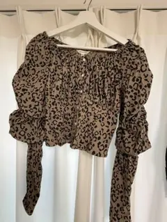 MOUSSY レオパード柄 長袖ブラウス