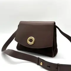 CELINE セリーヌ サークルロゴ ショルダーバッグ ヴィンテージ ブラウン