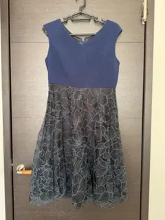 Diagram ネイビー フラワー刺繍ドレス