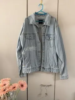 秋セール‼️ZARA グラフィティプリント デニムジャケット L