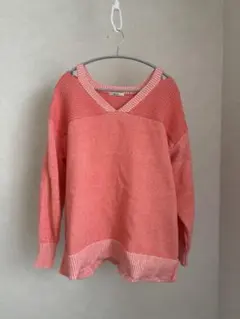 期間限定お値下げ中！！Niko and…オーバーサイズ Vネック ニット ピンク