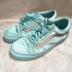 Vans オープンセレモニー アクアブルー サテン スニーカー 23.5