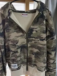 BEAMS フェードカモジップアップフ ーディダブルジップ迷彩パーカー beams ビームス迷彩ジップパーカー ダブルジップパーカーフェードカモ