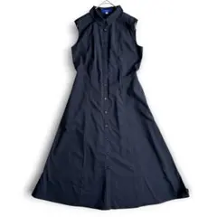 ブルーレーベルクレストブリッジ ワンピース 36 ネイビー ノースリーブ フレア