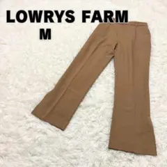 【美品】LOWRYS FARM ブラウン スラックス M スリット ウエストゴム