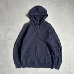 00s OLD UNIQLO ジップパーカー ネイビー 無地 Y2K アーカイブ