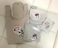 スリーコインズ 3COINS ディズニー　１００周年　エコ　タオル　鏡　ポーチ