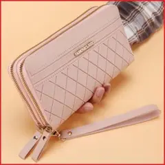 ■X11■ 長財布 ピンク レディース 大容量 ラウンドファスナー 小銭入れ