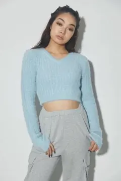 SHAGGY COMPACT KNIT LAGUA GEM ライトブルー　M