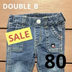 【799円均一★セール】DOUBLE_B ミキハウス クマ刺繍デニムパンツ 80